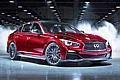 Eine Kraftversion der Sportlimousine Infiniti Q50 mit Nissan-Technik kündigt sich an. Foto: Infiniti/dpp-AutoReporter